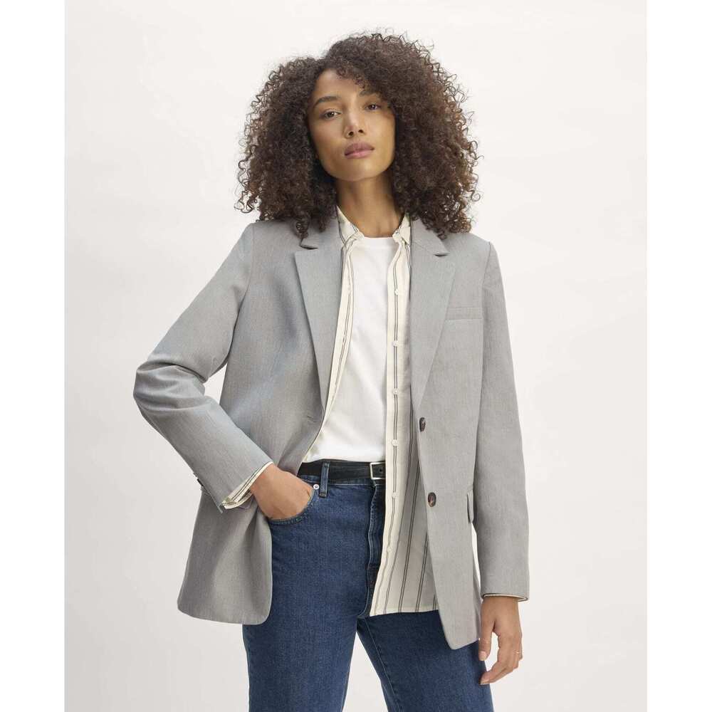Everlane Women's Oversized Blazer in Buttersmooth in Grey, NWT, 0